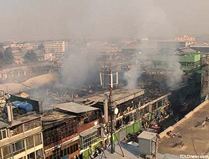 Kabul Shopkeepers Claim Property Loss before Fire