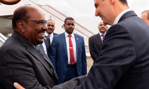 Sudan President Lands in Syria  in 1st Visit by Arab Leader