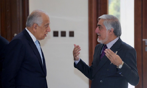 Khalilzad, Abdullah  Discuss Peace  Efforts, Election