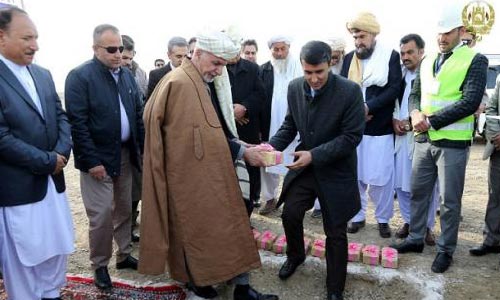 Ghani Lays Foundation Stone of Hostel