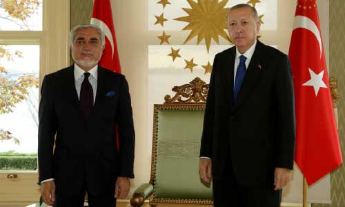 Erdogan Meets Abdullah,  Vows Support to Afghan Peace