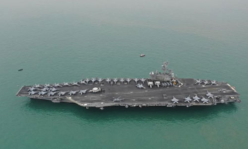 US Aircraft Carriers Conduct Military  Drills in South China Sea
