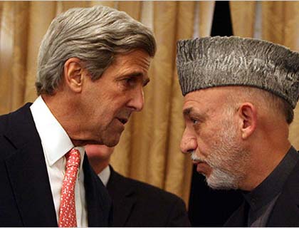 Karzai Talks to Kerry about Peace Process