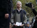 Julian Assange Leads  Afghanistan Protest in London